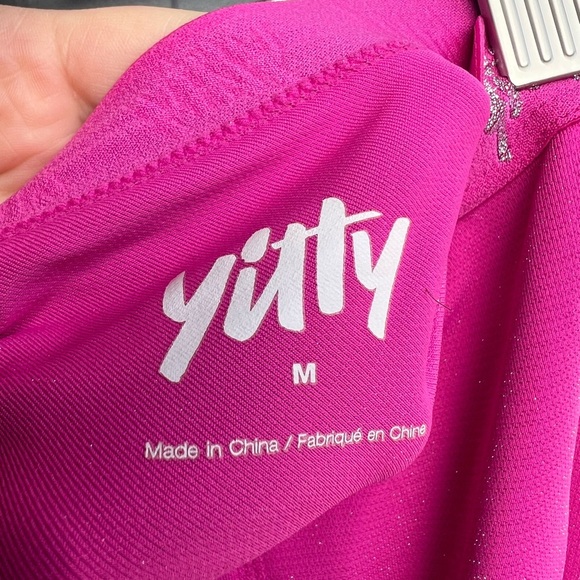 Yitty spotlight shaping Barbie pink shimmer high rise ruched leggings size M‎ - Picture 6 of 10